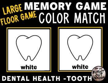 Preview of LARGE MEMORY MATCH FLOOR GAME COLOR MATCHING DENTAL HEALTH TOOTH TEETH