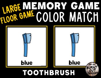 Preview of LARGE MEMORY MATCH FLOOR GAME COLOR MATCHING DENTAL HEALTH TOOTHBRUSH HYGIENE