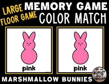 Preview of LARGE MEMORY MATCH FLOOR GAME COLOR MATCHING EASTER BUNNY MARSHMALLOWS CANDY
