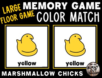 Preview of LARGE MEMORY MATCH FLOOR GAME COLOR MATCHING EASTER CHICKS MARSHMALLOWS CANDY