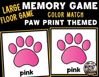 Preview of LARGE MEMORY MATCH FLOOR GAME COLOR MATCHING PETS PET PAW PRINTS PAWS DOG CAT