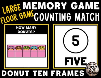Preview of LARGE MEMORY MATCH FLOOR GAME COUNT MATCHING COUNTING 1- 10 BAKERY DONUTS SWEETS