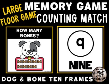 Preview of LARGE MEMORY MATCH FLOOR GAME COUNT MATCHING COUNTING 1- 10 Dog & Bones Pets Pet