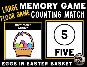 Preview of LARGE MEMORY MATCH FLOOR GAME COUNT MATCHING COUNTING 1 - 10 EASTER EGGS BASKET