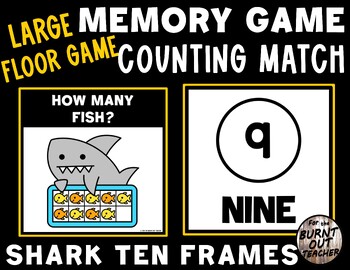 Preview of LARGE MEMORY MATCH FLOOR GAME COUNT MATCHING COUNTING 1- 10 Sharks & Fish Ocean