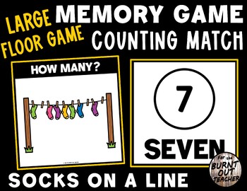 Preview of LARGE MEMORY MATCH FLOOR GAME COUNT MATCHING COUNTING SOCKS CLOTHING LAUNDRY