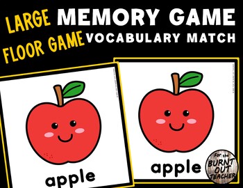 Preview of LARGE MEMORY MATCH FLOOR GAME MATCHING VOCABULARY WORDS FRUIT FRUITS FOOD HEALTH