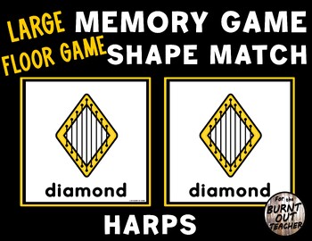 Preview of LARGE MEMORY MATCH FLOOR GAME SHAPE SHAPES MATCHING ST. PATRICK'S DAY HARPS HARP