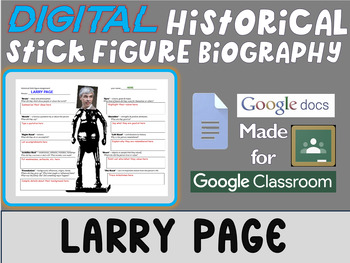 Preview of LARRY PAGE Digital Historical Stick Figure Biography (MINI BIOS)