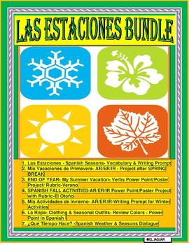 Preview of LAS ESTACIONES- SPANISH SEASONS BUNDLE-BACK TO SCHOOL-Distance Learning 