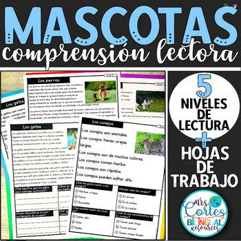 Preview of LAS MASCOTAS: Lecturas por nivel y comprensión de lectura