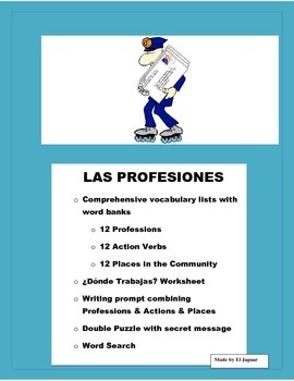 Preview of LAS PROFESIONES-Spanish Professions- What they Do and Where?