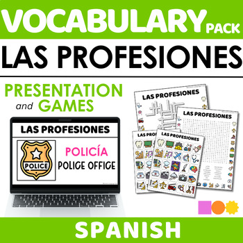 Preview of LAS PROFESIONES Vocabulary Game Pack-Word Search, Crossword & Bingo