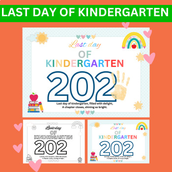 Preview of LAST DAY OF SCHOOL HANDPRINT CARD LETTER FROM MY TEACHER WITH POEM KINDERGARTEN