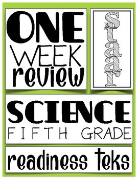 Preview of LAST MINUTE:  One Week Fifth Grade Science Review (READINESS TEKS)