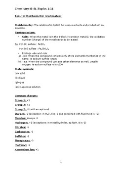 Preview of LAST WEEK:Detailed lesson notes for topics 1-11 IB Chemistry SL (last exam 2024)