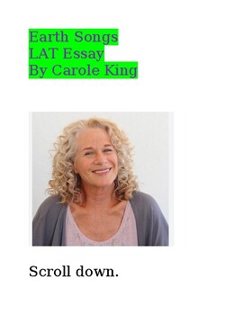 Preview of LAT  Earth Essay for NJSLA Compare and Contrast /Carole King