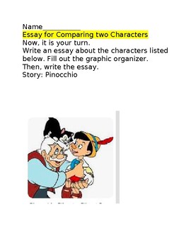 Preview of LAT NJSLA ESSAY/PINOCCHIO/COMPARE AND CONTRAST