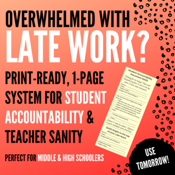 Preview of LATE WORK - Student Accountability Document