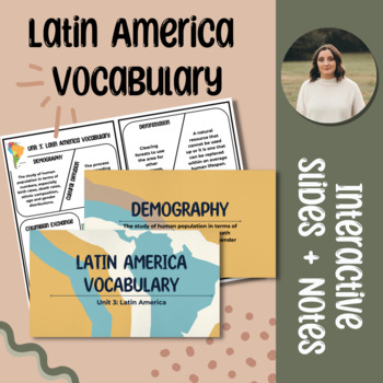 Preview of LATIN AMERICA VOCABULARY SLIDES + NOTES