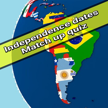 Preview of LATIN AMERICAN INDEPENDENCE DATES QUIZ