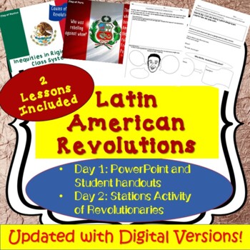 Preview of LATIN AMERICAN REVOLUTIONS - Causes, Effects and Revolutionaries: 2 Lessons