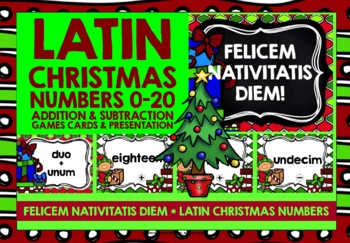 Preview of LATIN CHRISTMAS NUMBERS 0-20 ADDITION SUBTRACTION CARDS