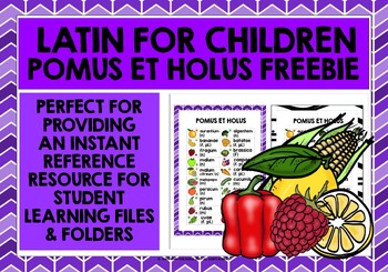 Preview of LATIN FRUITS & VEGETABLES LIST FREEBIE
