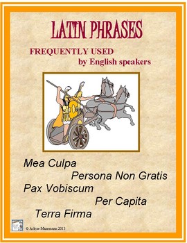 Preview of LATIN Phrases in English Vocabulary: Common Core Aligned Worksheets and Activity