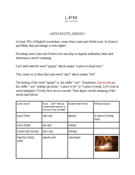 Preview of LATIN ROOTS: HANDOUT 1