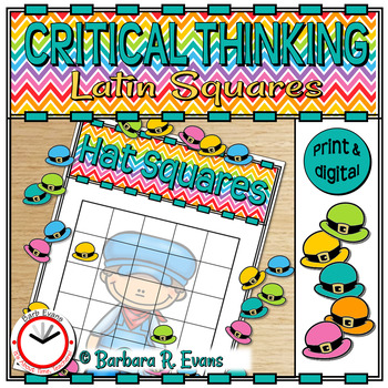 Preview of LATIN SQUARES MATH LOGIC PUZZLES Hats Sudoku Critical Thinking Differentiated