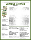 (Middle School) LATIN VOCABULARY TERMS Word Search Puzzle 