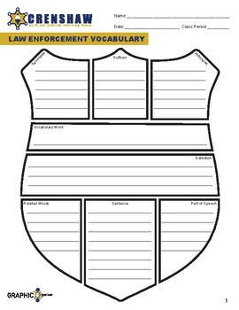 Preview of LAW ENFORCEMENT VOCABULARY - Graphic Organizer