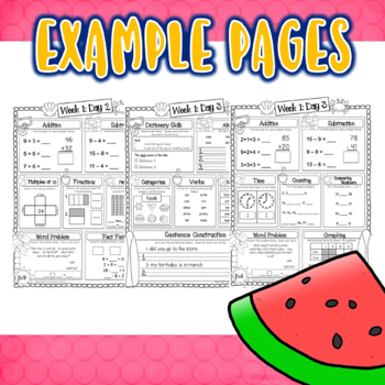 Language Arts & Math - Summer Fun Packet (1st Grade) by Faith Wheeler