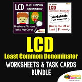 Fractions Finding Least Common Denominator, LCD Worksheets
