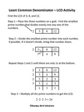 LCD Least Common Denominator Activity Handout