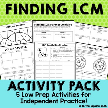 Preview of LCM Activities - Low Prep Least Common Multiples Games, Puzzles and Stations