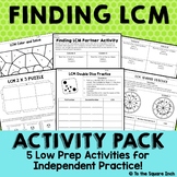 LCM Activities - Low Prep Least Common Multiples Games, Pu