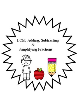 Preview of LCM, Adding and Subtracting Fractions Distance Learning Packet & Lesson