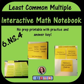 Preview of Least Common Multiple Foldable for Interactive Notebook