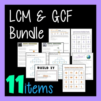 Preview of LCM GCF Combo - 11-in-1 Bundle Greatest Common Factor Least Common Multiple