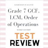 LCM, GCF, Order of Operations Test Review