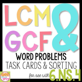 LCM & GCF Word Problems CCSS 6.NS.4 Aligned**