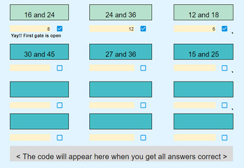 Preview of LCM & HCF Combined  : Interactive Digital Math Worksheet
