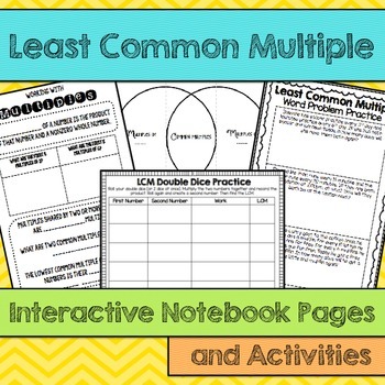 Preview of LCM Least Common Multiple  Interactive Notebook