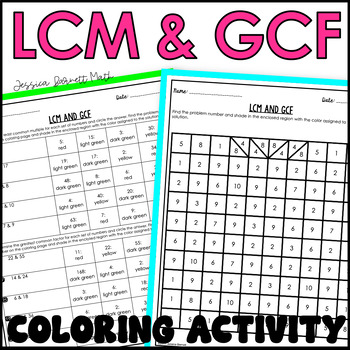 Preview of LCM and GCF Activity Coloring Worksheet