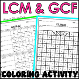 LCM and GCF Activity Coloring Worksheet