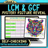 LCM and GCF Digital Mystery Picture Art Reveal - Differentiated!