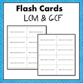 LCM and GCF Flash Cards  6.NS.4