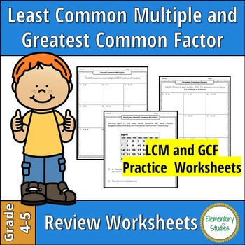 LCM and GCF Practice and Review Worksheets by ElementaryStudies | TPT